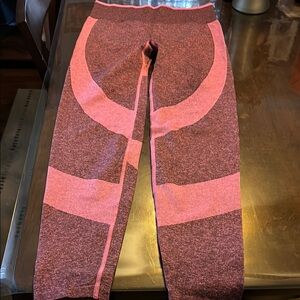 PINK Victoria's Secret Pink Leggings with Bold Coral Accents